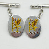 Pair of Sterling Silver & Enamel Warsash Maritime School Cufflinks Vintage 1955