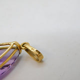 9ct Yellow Gold Mounted Large Pear-Cut Amethyst Drop Pendant Vintage London