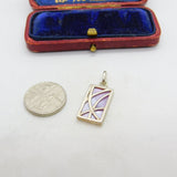 Sterling Silver and Mother of Pearl Charm Pendant Vintage c1970