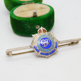 WWII Sterling Silver Enamel Royal Army Service Corps Sweetheart Brooch Antique