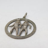 Sterling Silver Twins of Gemini Large Charm Pendant Vintage c1970