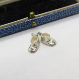 Sterling Silver Little Child's Shoes Charm Pendant Vintage c1970