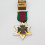 Gold Plated & Enamel Large Masonic Jewel Medal Antique c1920 Art Deco
