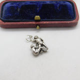 Sterling Silver Novelty Wrestling Babies Charm Pendant Vintage c1970