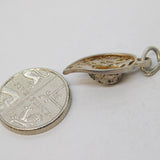 Sterling Silver Ladybug in the Leaf Charm Pendant Vintage c1970