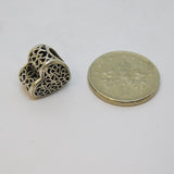 Sterling Silver PANDORA Cutwork Heart Charm Bead Vintage c2000
