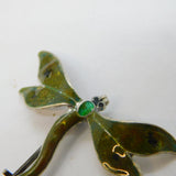 Art Deco Sterling Silver & Enamel Dragonfly Brooch Pin Antique c1920s