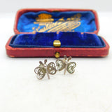 Sterling Silver Butterfly Stud Earrings Vintage c1970