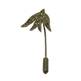Sterling Silver Marcasite Swallow Form Stick Pin Art Deco Antique c1920