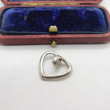 Sterling Silver Heart Outline Charm Pendant Vintage c1970