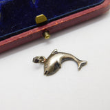 Sterling Silver Leaping Dolphin Charm Pendant Vintage c1970