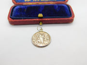 Sterling Silver Circular St Christopher Charm Pendant Vintage c1970