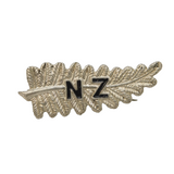 New Zealand Sterling Silver Enamel Fern Leaf Brooch Antique c1920 Art Deco