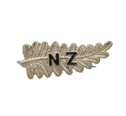 New Zealand Sterling Silver Enamel Fern Leaf Brooch Antique c1920 Art Deco