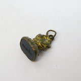 Victorian Gilt Metal Carved Intaglio 'Anne' Fob Seal Antique c1880
