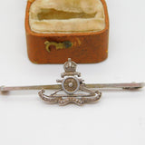 WWII-era Sterling Silver Royal Artillery Sweetheart Bar Brooch Antique c1940