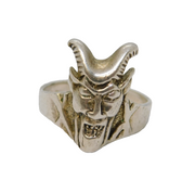 Sterling Silver Devil Form Bikers Ring Vintage c1990s