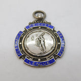 Sterling Silver & Enamel Clapham Cricket Leaugue Fob Medal Antique 1930