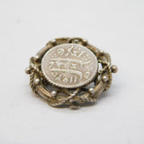 19th Century Ottoman Coin Set Dress Button Brooch Antique c1890s