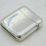 Victorian Sterling Silver & Enamel Sailing Flag Vesta Case Antique 1891