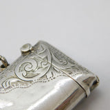 Art Deco Sterling Silver Floral Pattern Vesta Case Antique 1912 Birmingham