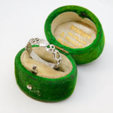 Sterling Silver Hearts & Bows Engraved Band Ring Vintage c1970 Size O
