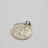Sterling Silver Round St Christopher Travel Charm Pendant Vintage c1970