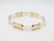 Sterling Silver Mother Of Pearl Panel Form Bracelet Contemporary c2000