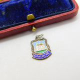Sterling Silver and Enamel Grasmere Travel Shield Charm Pendant Vintage c1970
