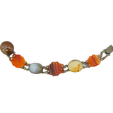 19th Century Scottish Sterling Silver & Agate Panel Bracelet Antique c1860s
