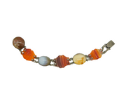19th Century Scottish Sterling Silver & Agate Panel Bracelet Antique c1860s