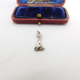 Sterling Silver Cartoon Cat Charm Pendant Vintage c1970