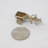 Sterling Silver Horse Drawn Carriage Charm Pendant Vintage c1970