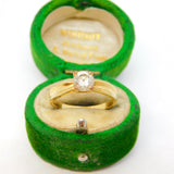 Gold Plated & Spinel Set Solitaire Dress Ring Vintage c2000