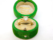Gold Plated & Spinel Set Solitaire Dress Ring Vintage c2000