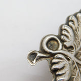 20th Century Spanish Sterling Silver Leaf Pattern Pin Dish Antique c1920s