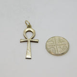 Sterling Silver Egyptian Ankh Heiroglyphic Symbol Pendant Vintage c1970s