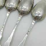George II Set of Sterling Silver Green Man Picture Back Teaspoons Antique c1750