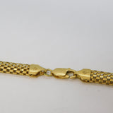 Gold on Sterling Silver Honeycomb Link Chain Necklace Vintage c1990s