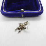 Sterling Silver Bug Playing the Guitar Charm Pendant Vintage c1970