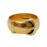 9ct Yellow Gold Buckle Form Dress Ring Vintage 1977 London