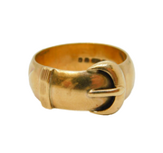 9ct Yellow Gold Buckle Form Dress Ring Vintage 1977 London