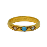 18th Century 22ct Gold Posy Ring 'A Mind Content Cannot Repent' Antique