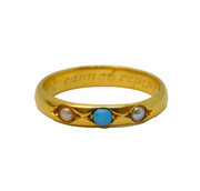 18th Century 22ct Gold Posy Ring 'A Mind Content Cannot Repent' Antique