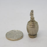 Sterling Silver Chianti Wine Charm Pendant Vintage c1970