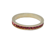 Sterling Silver Channel Set Pink CZ Eternity Band Ring Vintage c1990 Size O 1/2