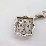 Scottish Sterling Silver & Celtic Cross Pendant Necklace Vintage c1970s