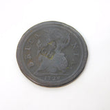 George I Copper Halfpenny Coin 'GH' Overstamp Antique 1724 Fine Condition