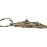 Sterling Silver Queen Elizabeth II Ship Charm Pendant Vintage c1970