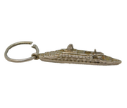 Sterling Silver Queen Elizabeth II Ship Charm Pendant Vintage c1970